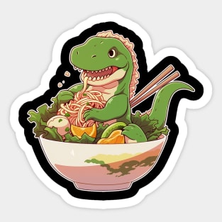 dinosaur in ramen noodles Sticker